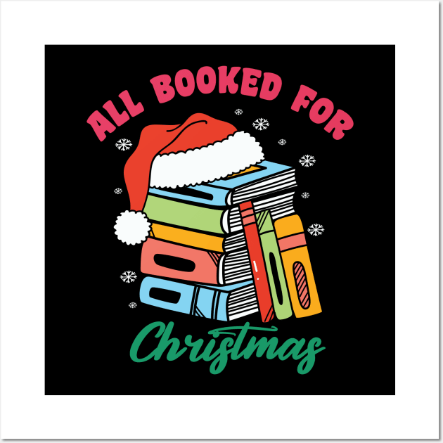 All Booked For Christmas Book Christmas Tree Lights Wall Art by Flow-designs